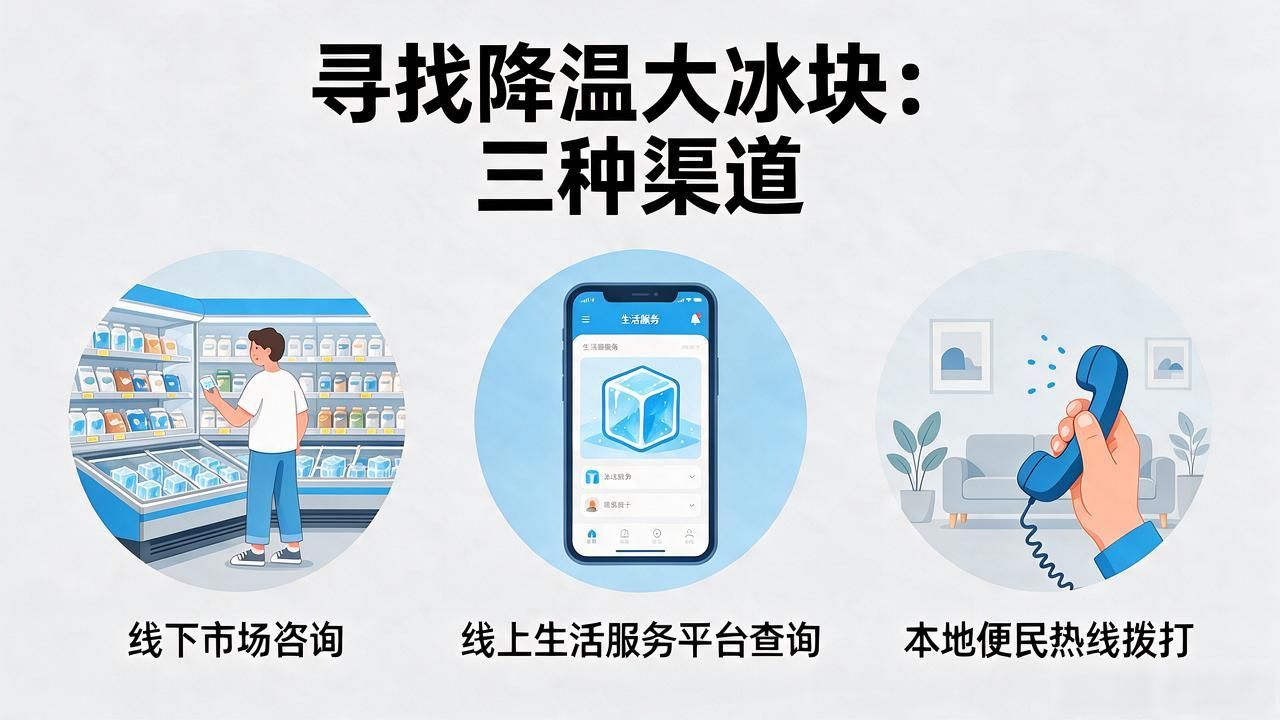 长春降温大冰块电话怎么找?3个渠道全讲清
